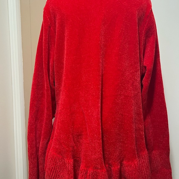 ELLOS WRAP BRIGHT RED SOFT SWEATER LONG SLEEVE SIZE 22/24 1X. - Picture 6 of 9